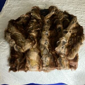 Midnight Velvet Faux Fur Jacket - Brown